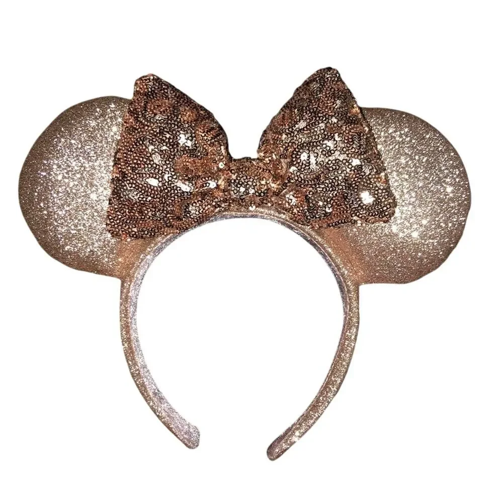 Disney Parks Rose Gold Sequin Minnie Ear Headband NWOT